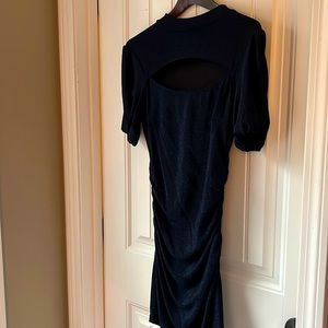 Navy blue sparkle key opening front short dress. Size large. Fitted